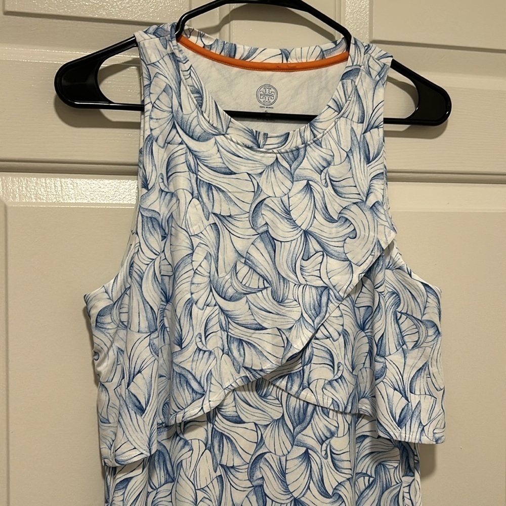 Tory Burch Kaley Ellora Blue and White 100% Pima Cotton Dress Size Small - Picture 8 of 9